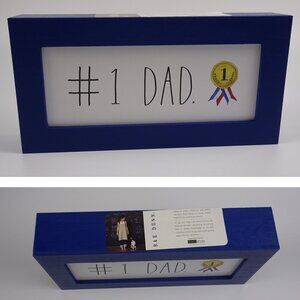 New Rae Dunn #1 Dad Award Wooden Art Sign Decor Father's Day Papa Gift